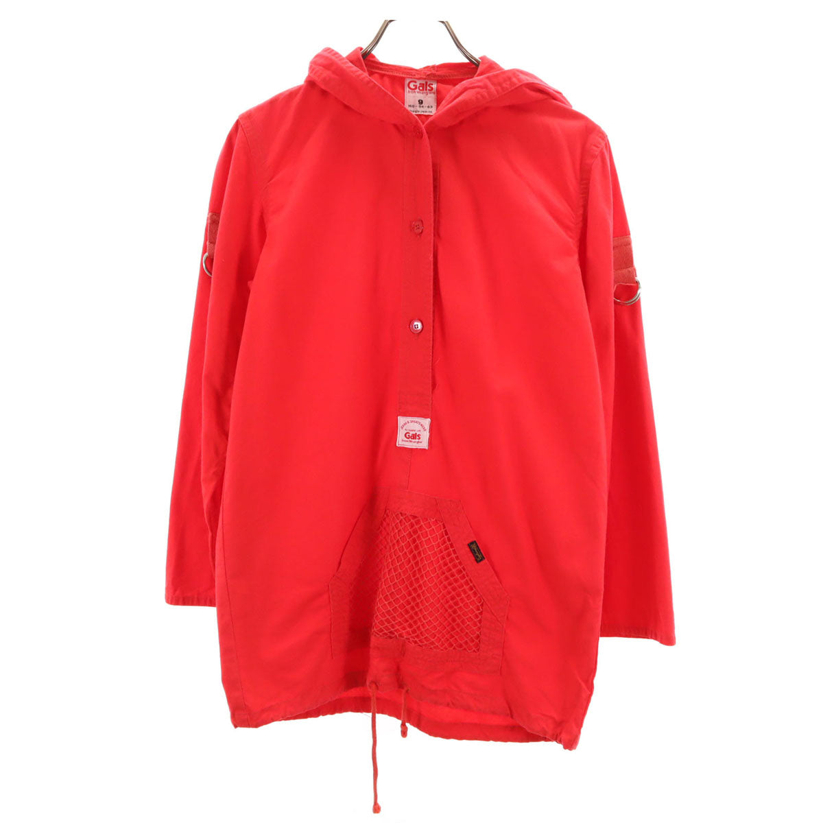 Wrangler ラングラー 90s オールド 長袖 パーカー 9 赤 Gals プルオーバー ロールアップ レディース