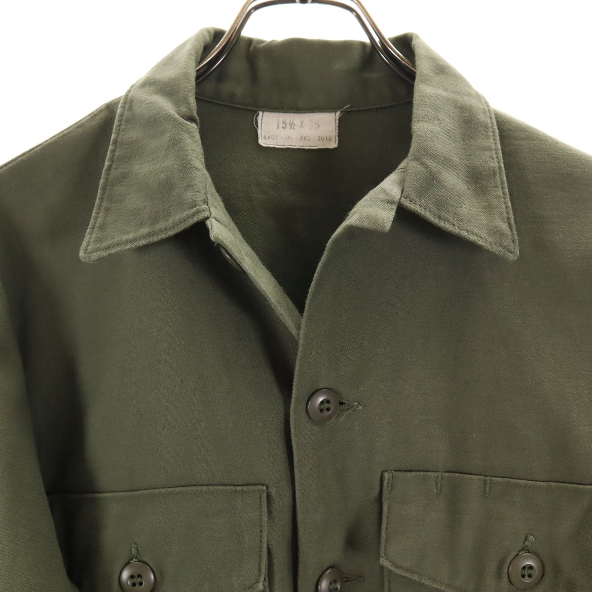 US ARMY アメリカ軍 70s ヴィンテージ ユーティリティ シャツジャケット 151/2 カーキ メンズ