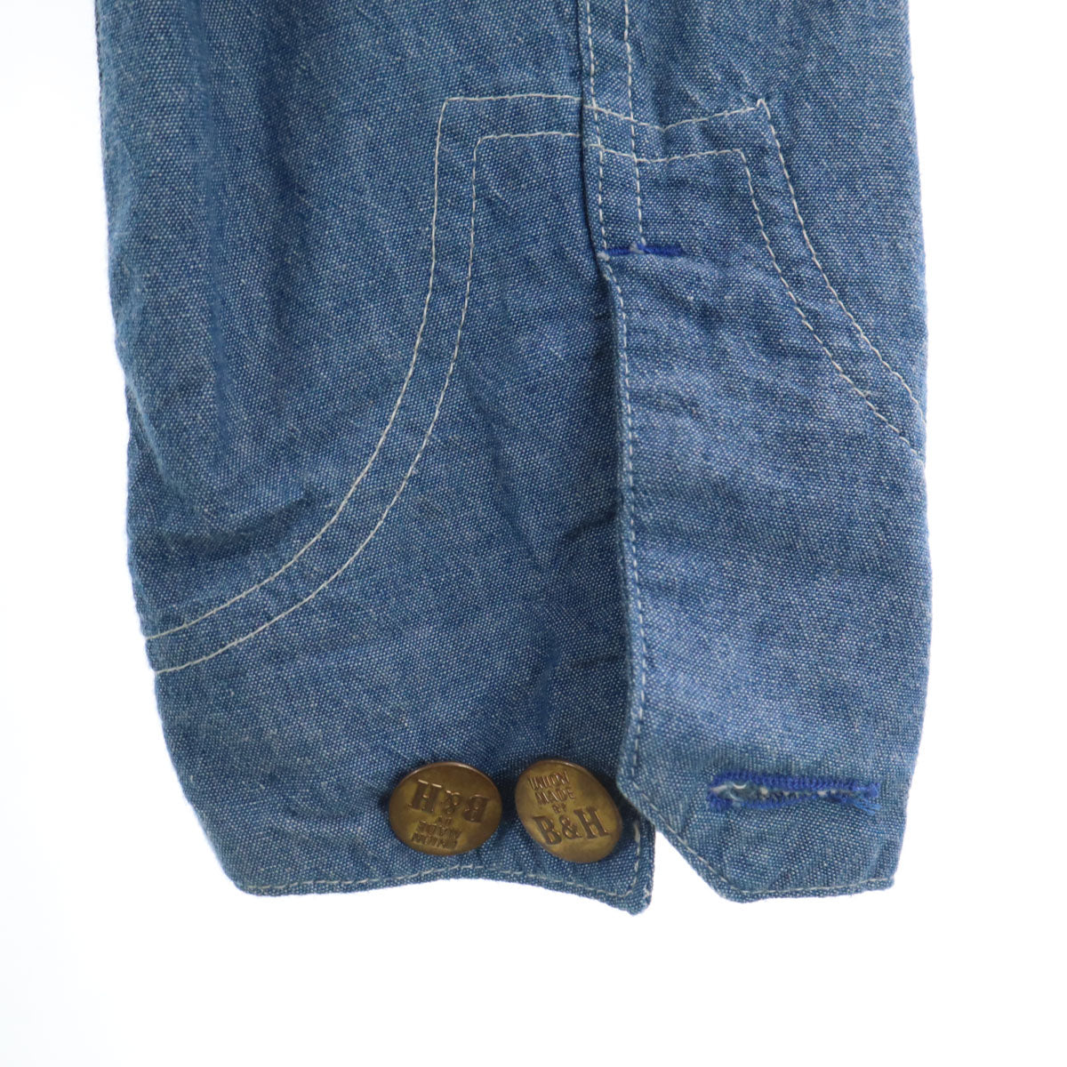 BALANCE + HARMONY バランスハーモニー USA製 長袖 カバーオール M ブルー系 B&H メンズ