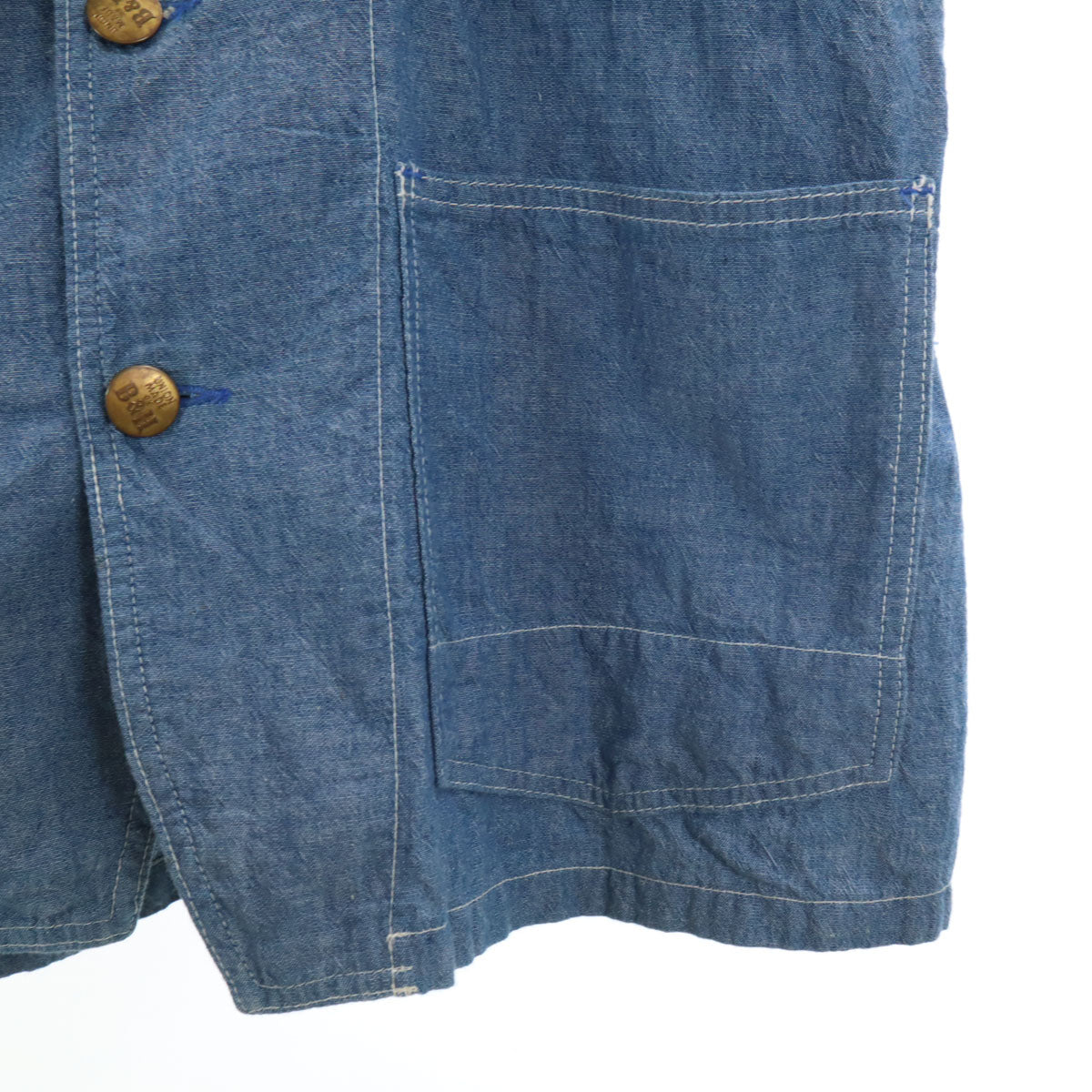 BALANCE + HARMONY バランスハーモニー USA製 長袖 カバーオール M ブルー系 B&H メンズ