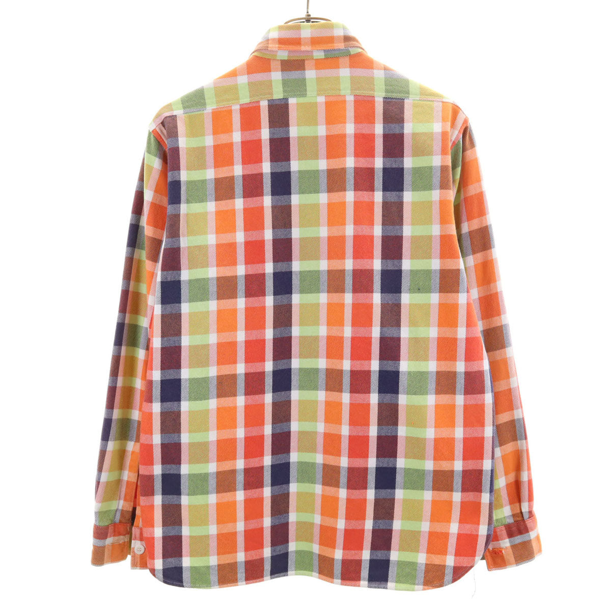 SUGAR CANE シュガーケーン チェック柄 長袖 シャツ S オレンジ系 東洋エンタープライズ メンズ
