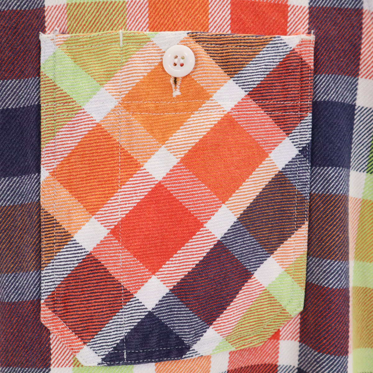 SUGAR CANE シュガーケーン チェック柄 長袖 シャツ S オレンジ系 東洋エンタープライズ メンズ