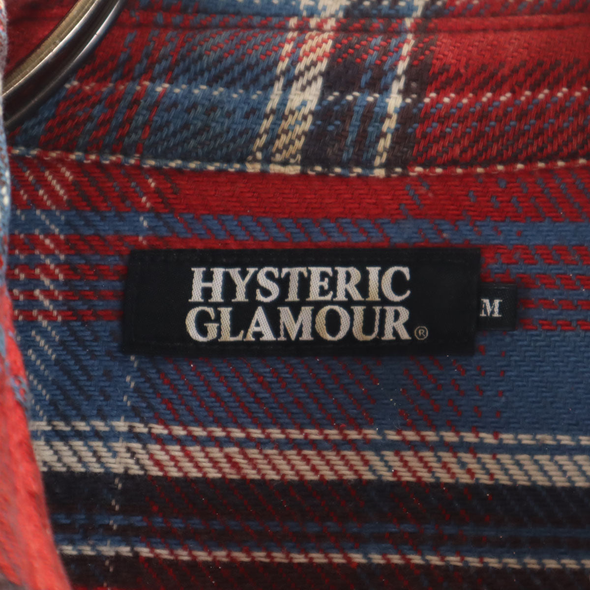 HYSTERIC GLAMOUR ヒステリックグラマー チェック柄 長袖 ウエスタンシャツ M レッド系 メンズ