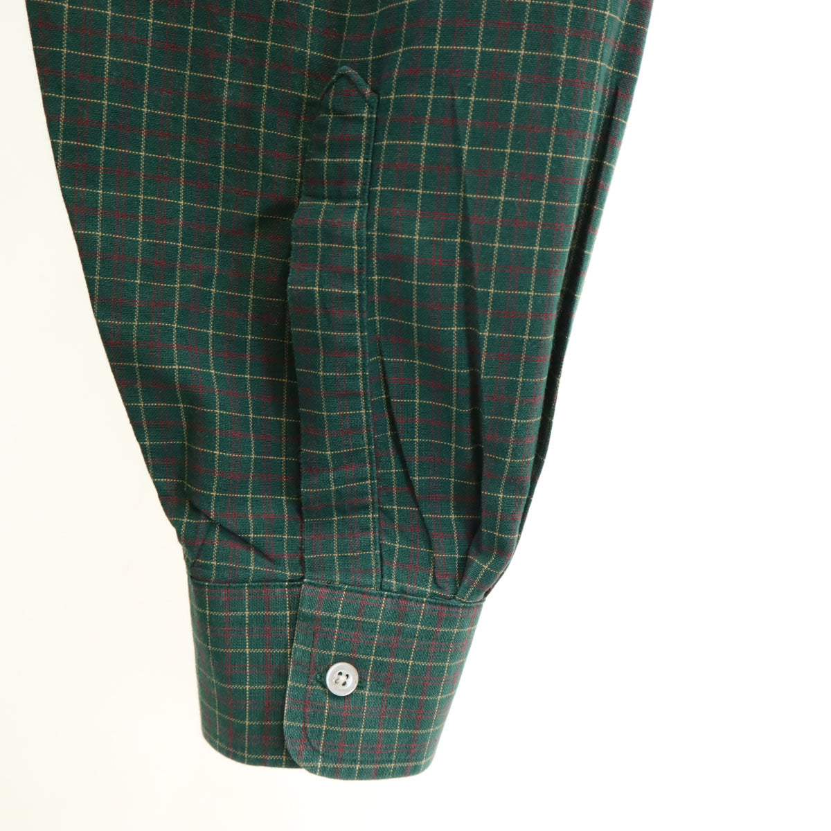 L.L.Bean エルエルビーン 80s USA製 ヴィンテージ チェック柄 長袖 ボタンダウンシャツ 17-34 グリーン アウトドア メンズ