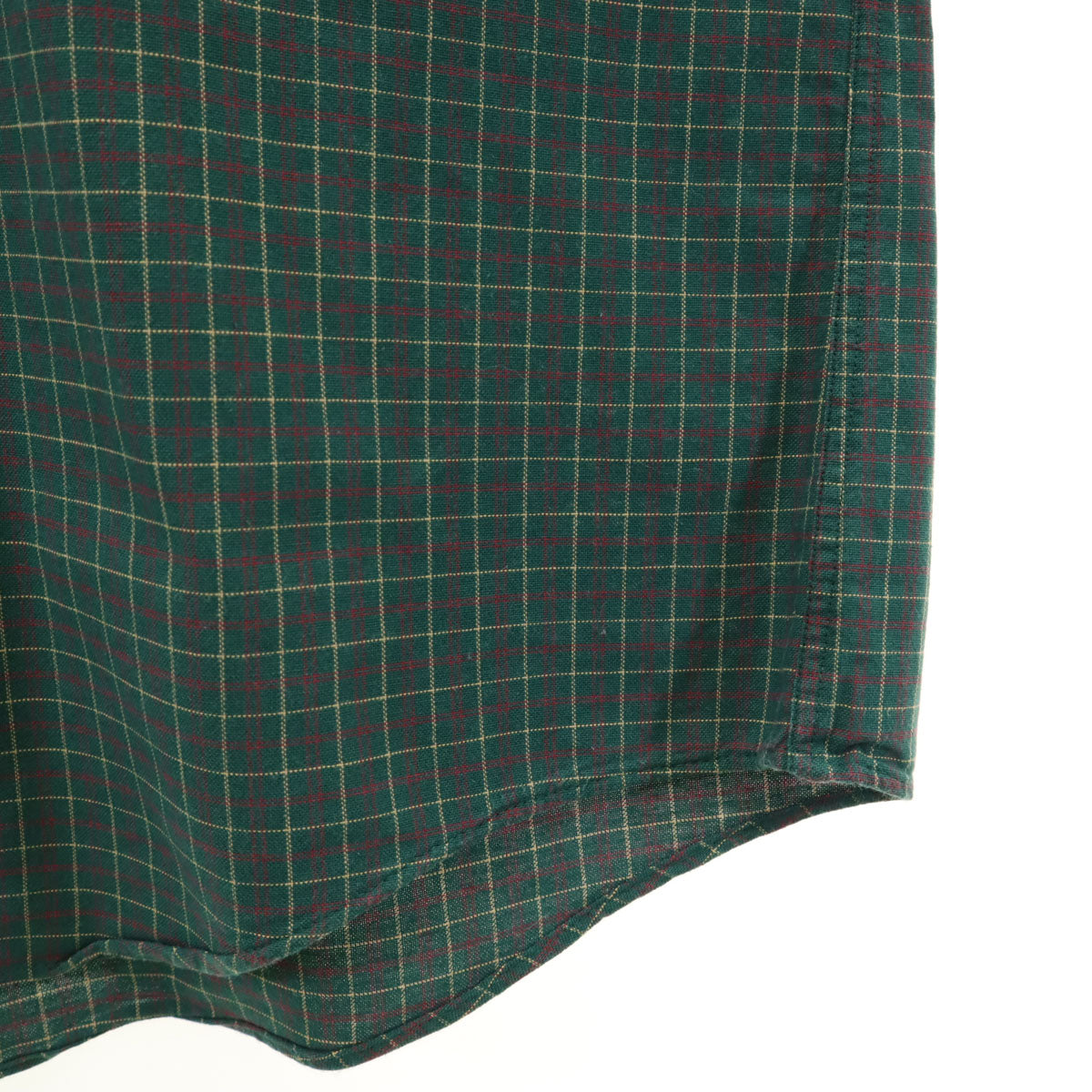 L.L.Bean エルエルビーン 80s USA製 ヴィンテージ チェック柄 長袖 ボタンダウンシャツ 17-34 グリーン アウトドア メンズ