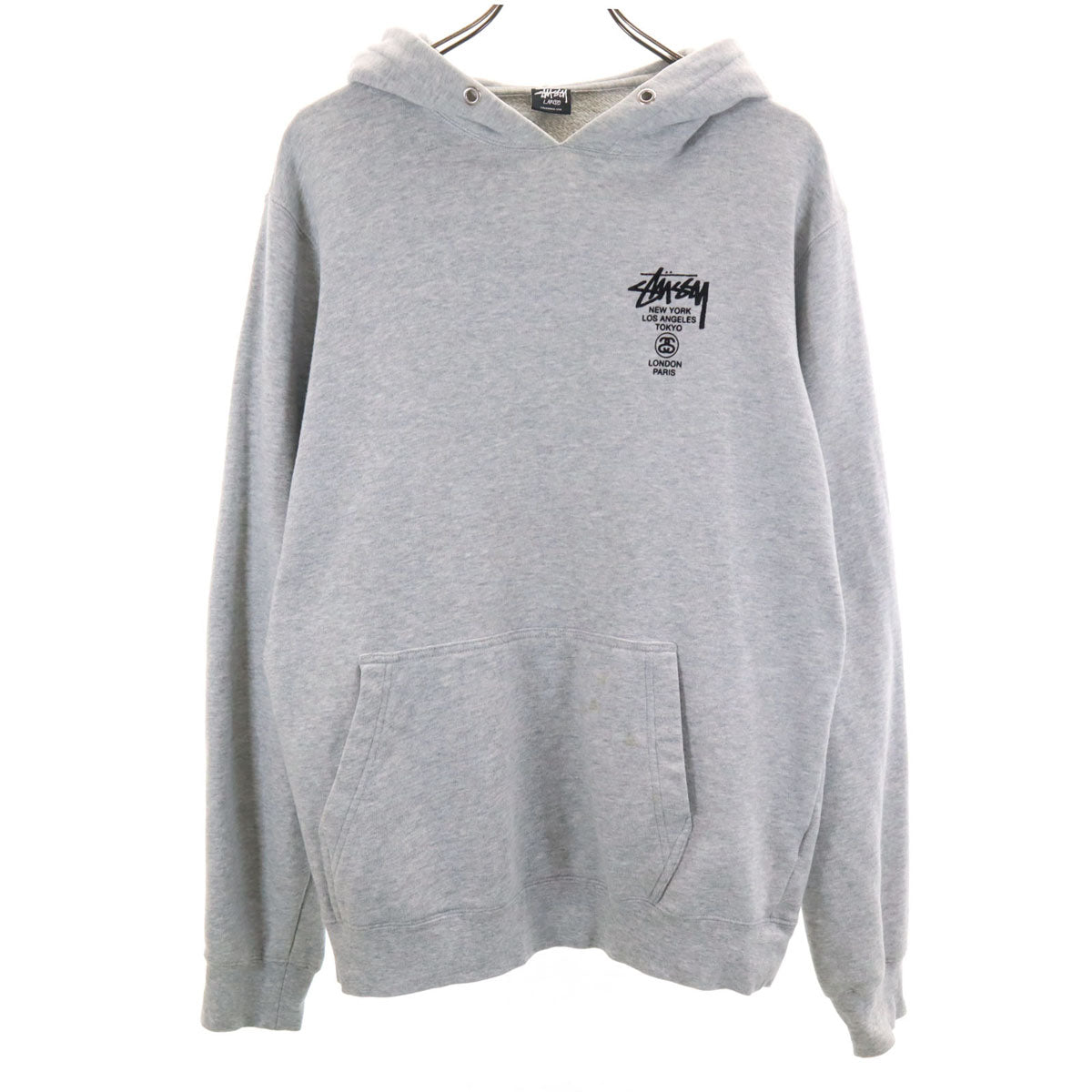 STUSSY ステューシー 長袖 パーカー L グレー系 スウェット メンズ