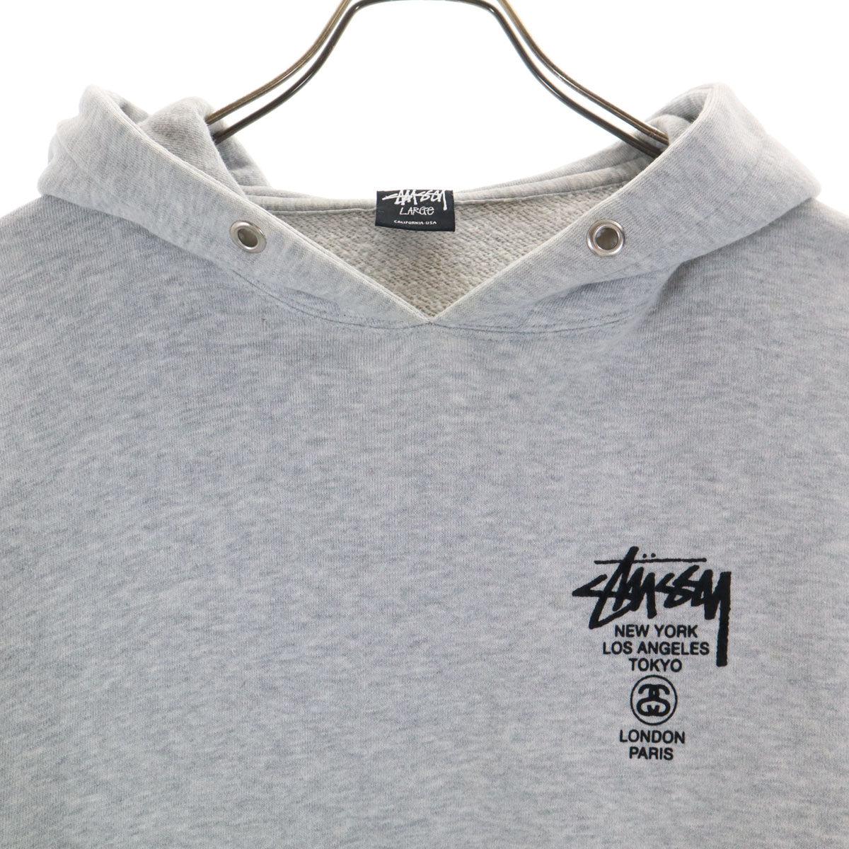 STUSSY ステューシー 長袖 パーカー L グレー系 スウェット メンズ