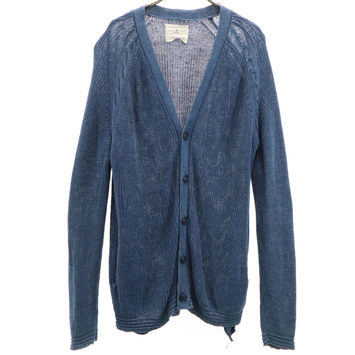 bukht ブフト Ron Herman ロンハーマン コラボ リネン 日本製 長袖 ニットカーディガン 0 ブルー メンズ