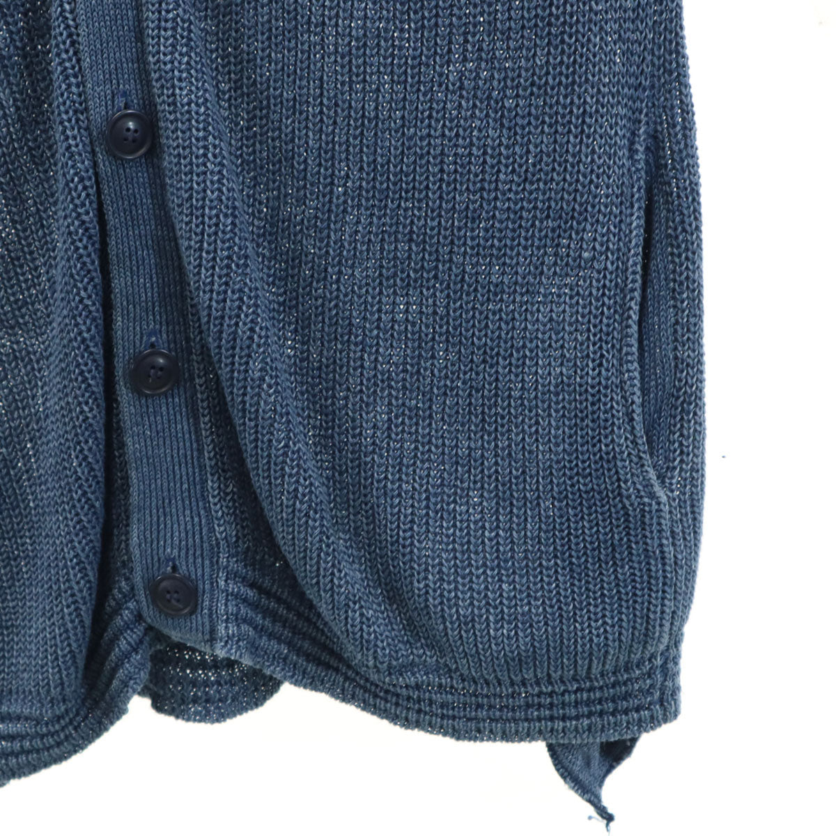 bukht ブフト Ron Herman ロンハーマン コラボ リネン 日本製 長袖 ニットカーディガン 0 ブルー メンズ