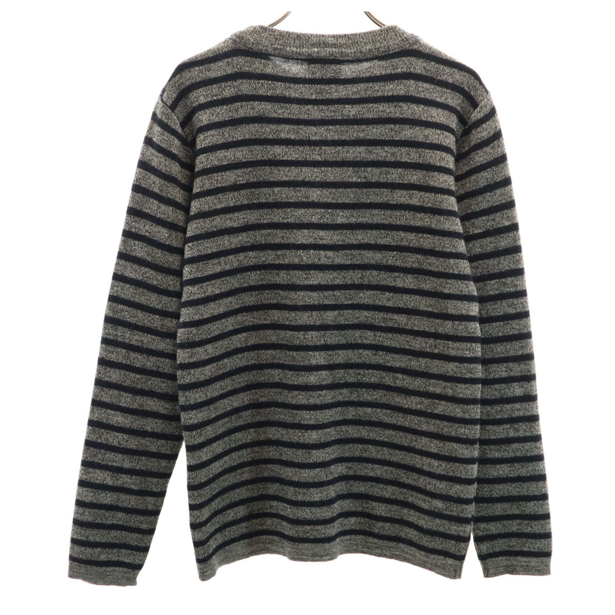 S.N.S. HERNING エスエヌエス ハーニング ボーダー柄 長袖 セーター S グレー メンズ