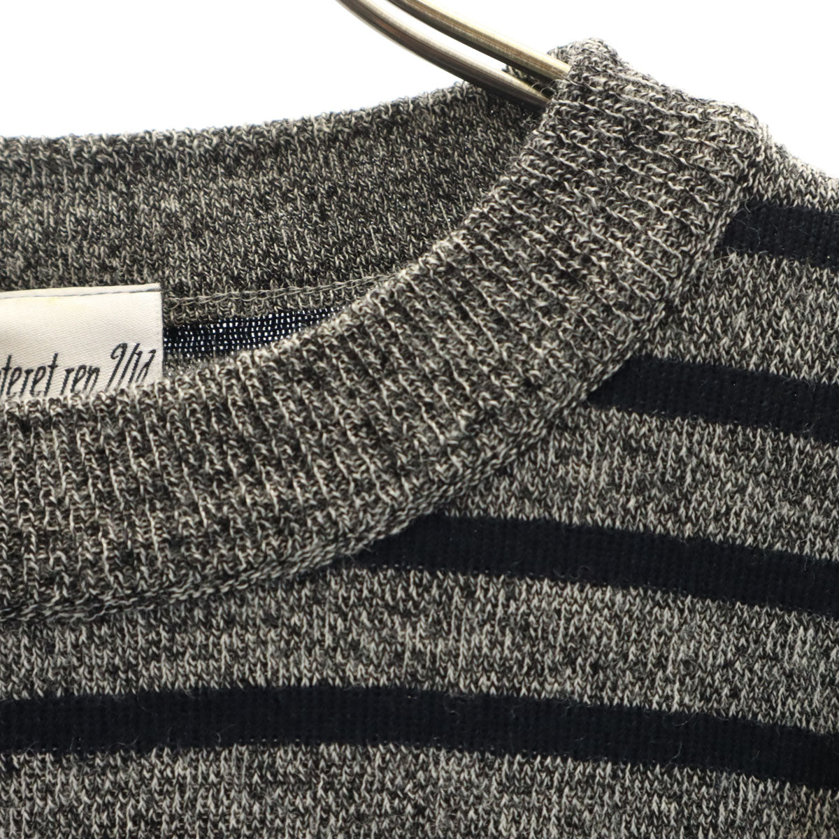 S.N.S. HERNING エスエヌエス ハーニング ボーダー柄 長袖 セーター S グレー メンズ