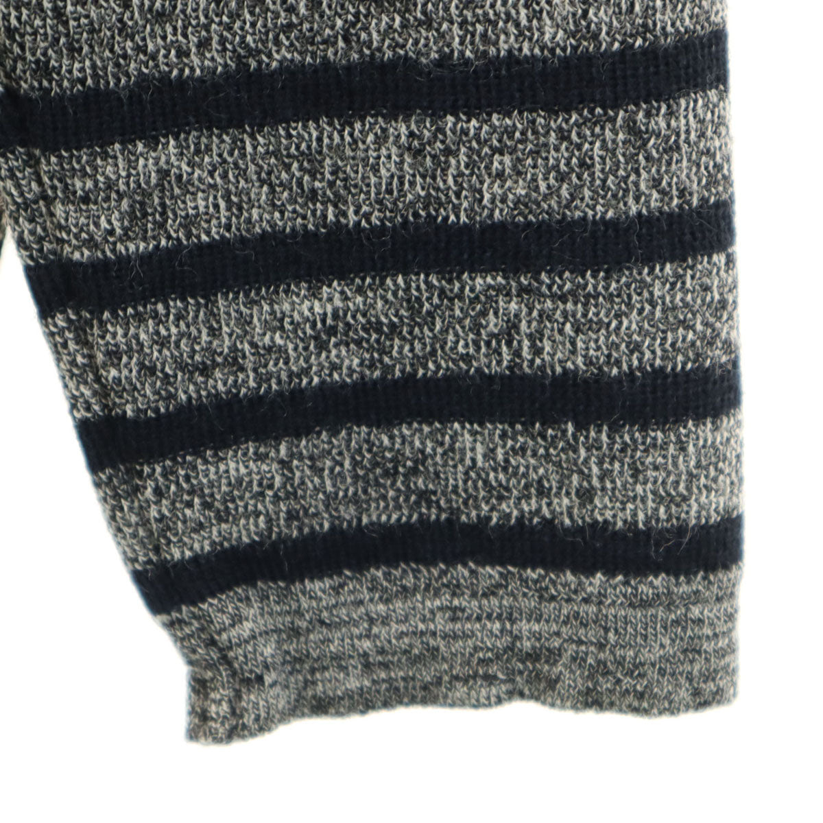 S.N.S. HERNING エスエヌエス ハーニング ボーダー柄 長袖 セーター S グレー メンズ
