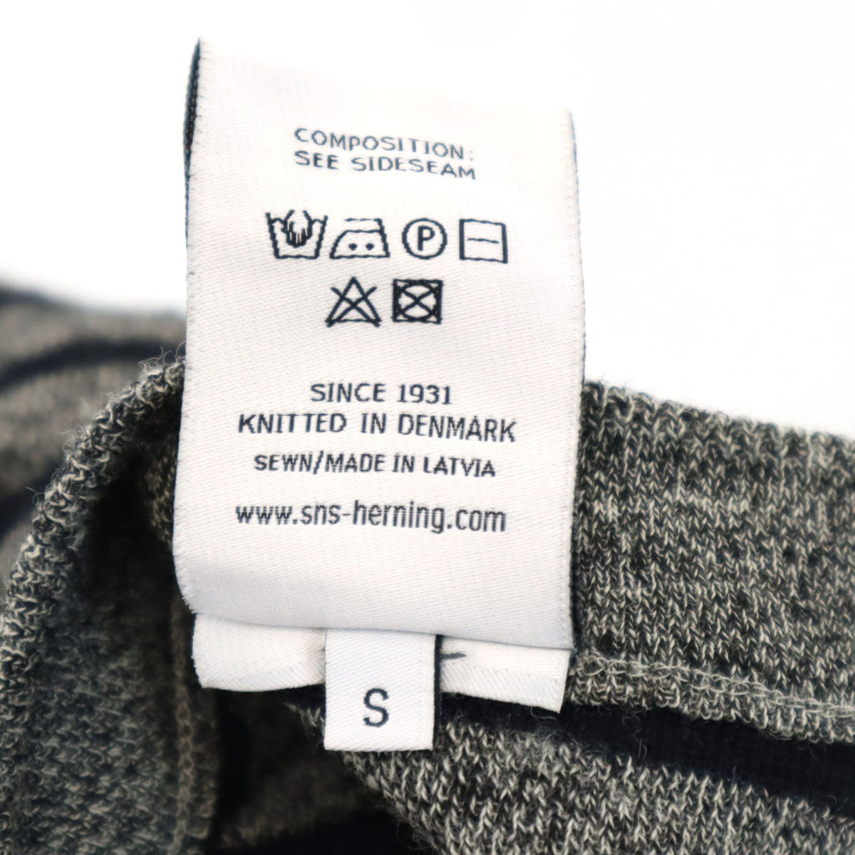 S.N.S. HERNING エスエヌエス ハーニング ボーダー柄 長袖 セーター S グレー メンズ