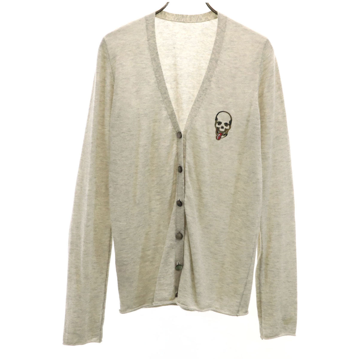 Lucien Pellat-Finet ルシアンペラフィネ カシミア 長袖 ニットカーディガン S グレー メンズ