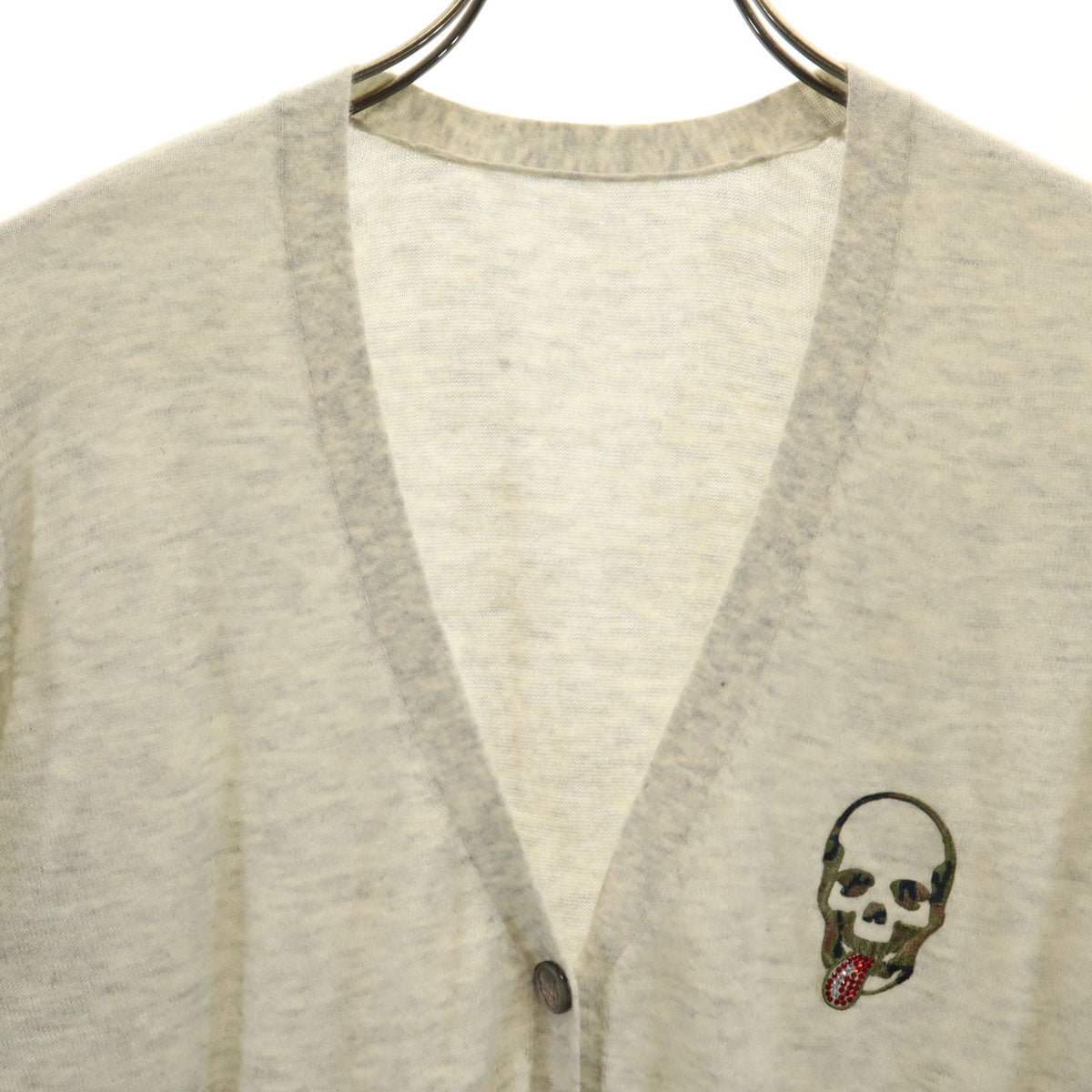 Lucien Pellat-Finet ルシアンペラフィネ カシミア 長袖 ニットカーディガン S グレー メンズ