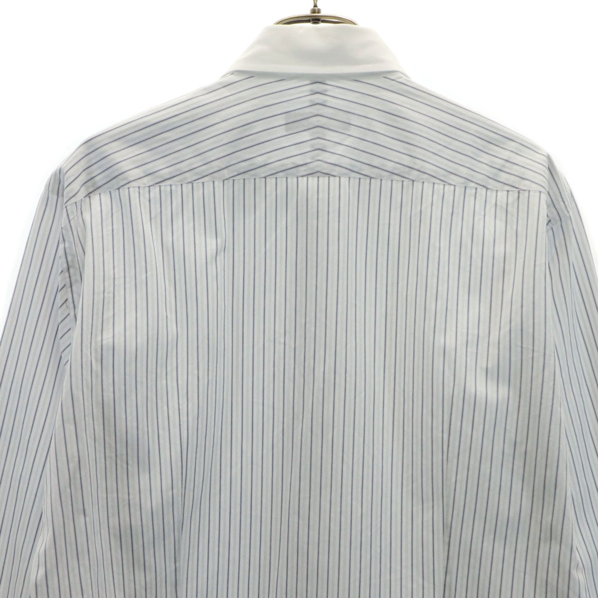 BURBERRY BLACK LABEL バーバリーブラックレーベル ストライプ柄 長袖 コットンシャツ 40 ホワイト系 三陽商会 メンズ