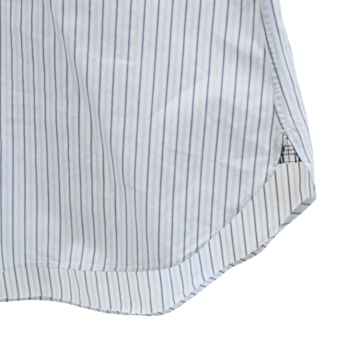 BURBERRY BLACK LABEL バーバリーブラックレーベル ストライプ柄 長袖 コットンシャツ 40 ホワイト系 三陽商会 メンズ