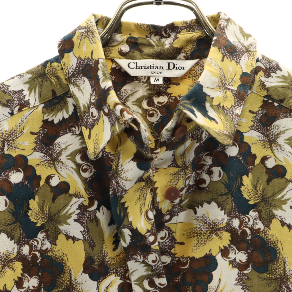 Christian Dior SPORTS クリスチャンディオールスポーツ 90s オールド ブドウ柄 長袖 シャツ M ブラウン系 フルーツ レディース