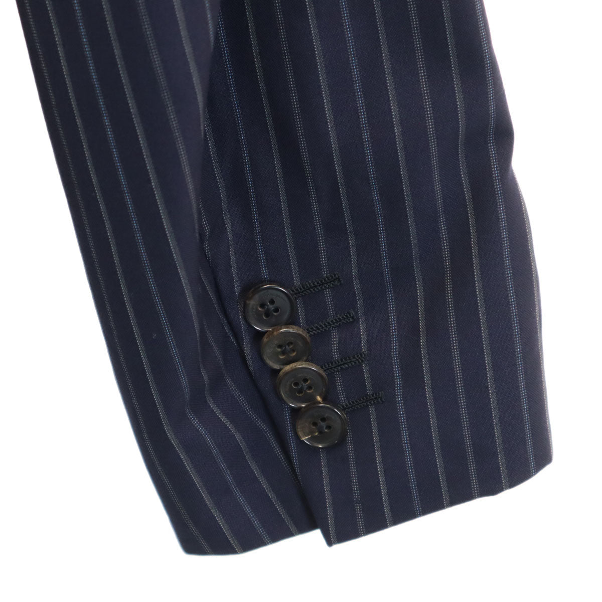 Salvatore Ferragamo サルヴァトーレフェラガモ イタリア製 ストライプ柄 テーラードジャケット 46 ネイビー ブレザー メンズ