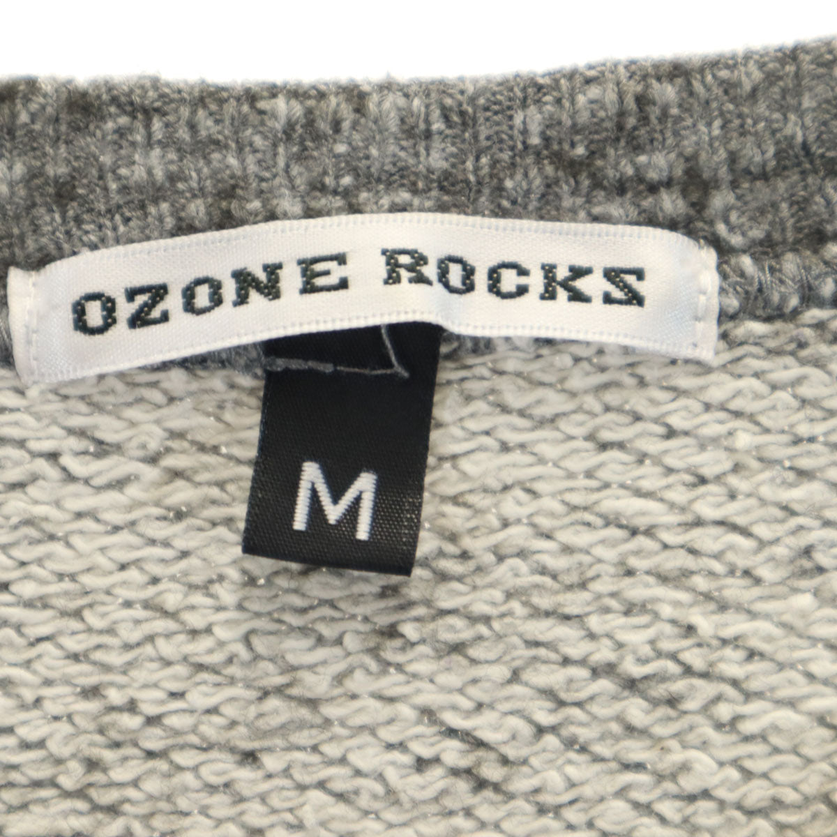 OZONE ROCKS オゾンロックス 日本製 バックプリント 長袖 スウェット トレーナー M グレー アニマル レディース