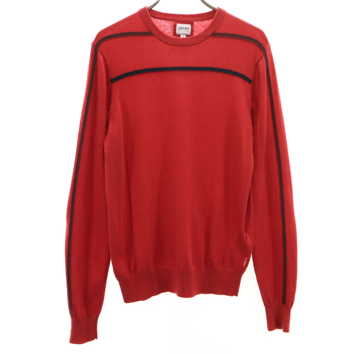 ARMANI COLLEZIONI アルマーニコレッツォーニ カシミヤブレンド 長袖 セーター 46 レッド ニット メンズ