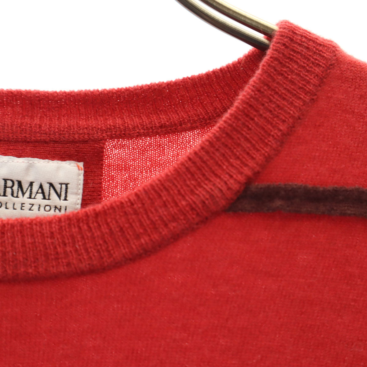 ARMANI COLLEZIONI アルマーニコレッツォーニ カシミヤブレンド 長袖 セーター 46 レッド ニット メンズ