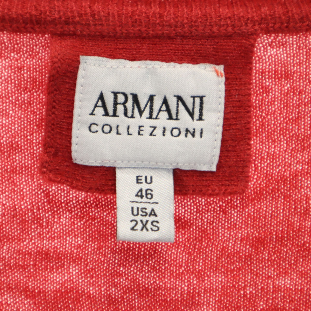 ARMANI COLLEZIONI アルマーニコレッツォーニ カシミヤブレンド 長袖 セーター 46 レッド ニット メンズ