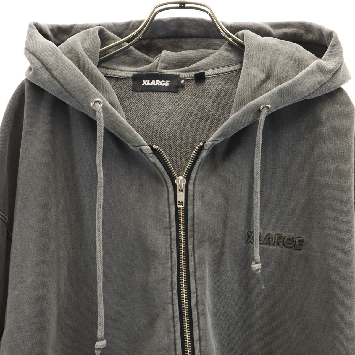XLARGE エクストララージ 長袖 ピグメントダイ スウェット ジップパーカー M グレー メンズ