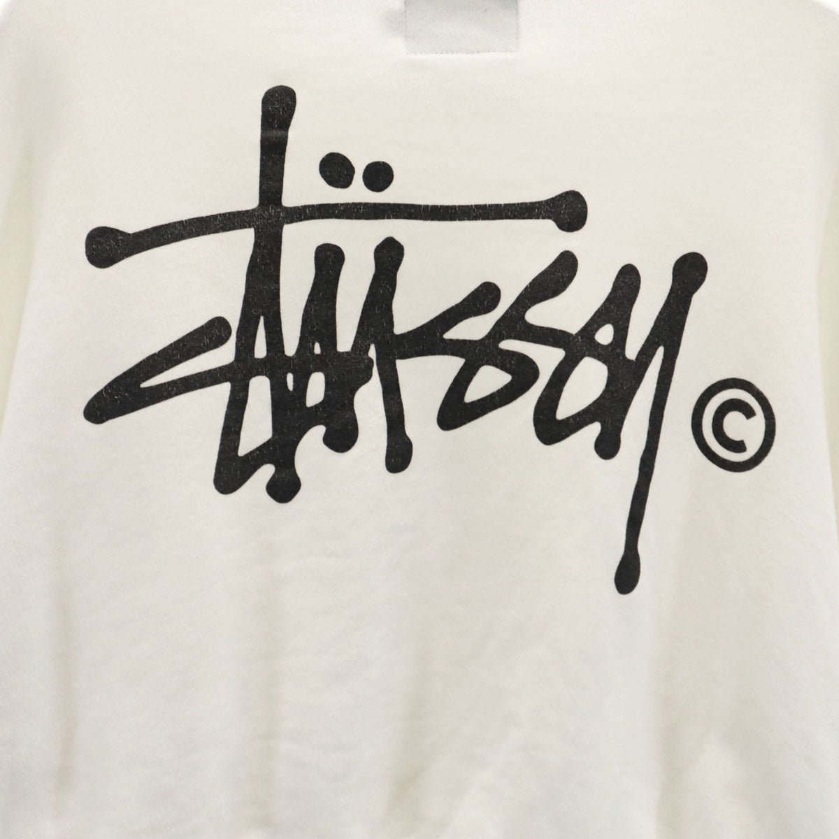 STUSSY ステューシー バックロゴ 長袖 スウェット ショート丈 トレーナー S ホワイト レディース