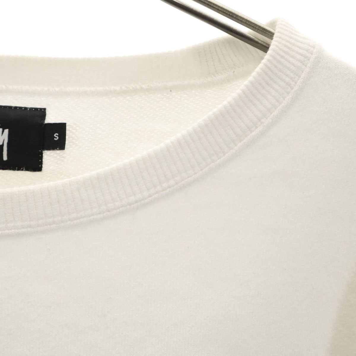 STUSSY ステューシー バックロゴ 長袖 スウェット ショート丈 トレーナー S ホワイト レディース