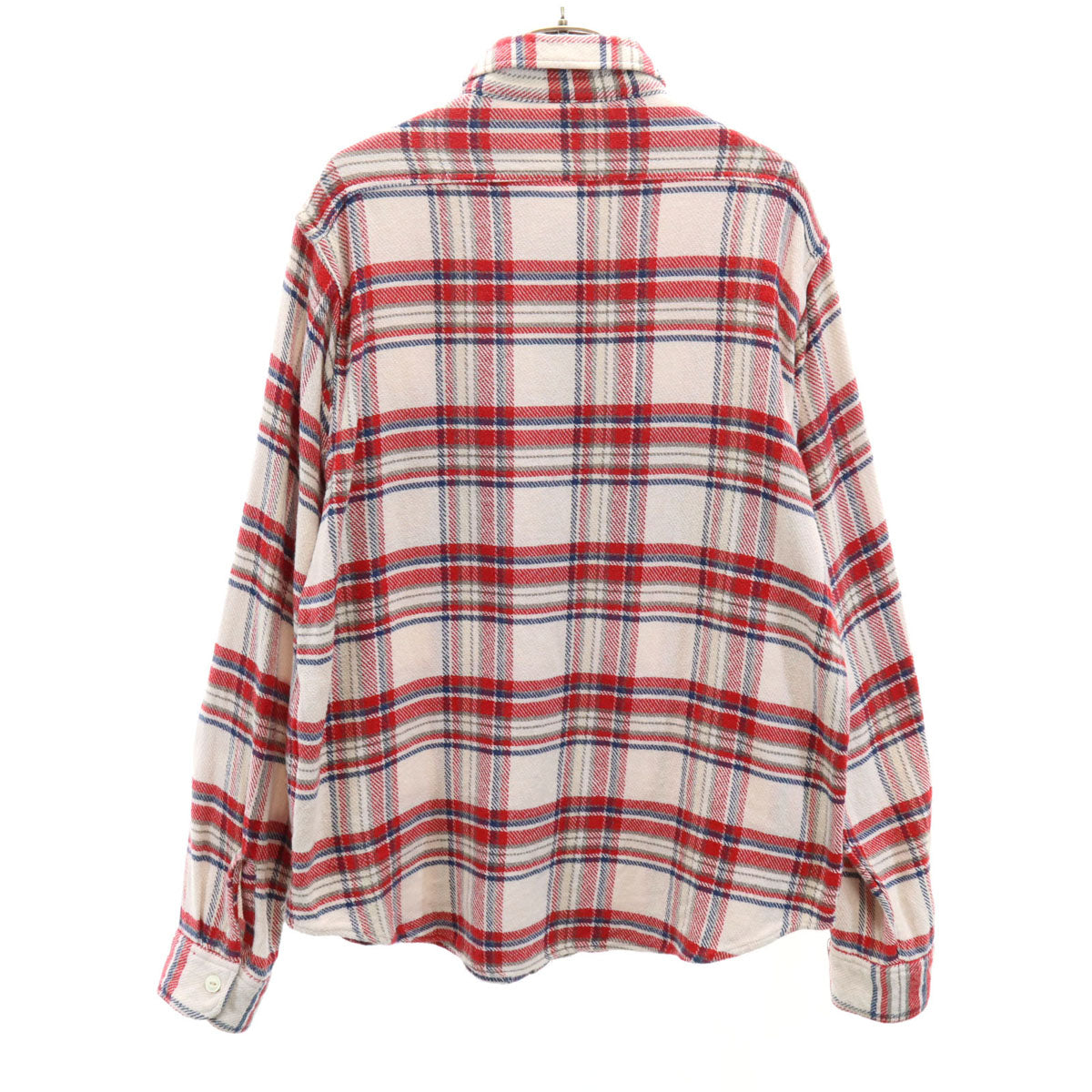 SUGAR CANE シュガーケーン チェック柄 長袖 ソフトツイル ワークシャツ L ホワイト 東洋エンタープライズ SC25930 メンズ