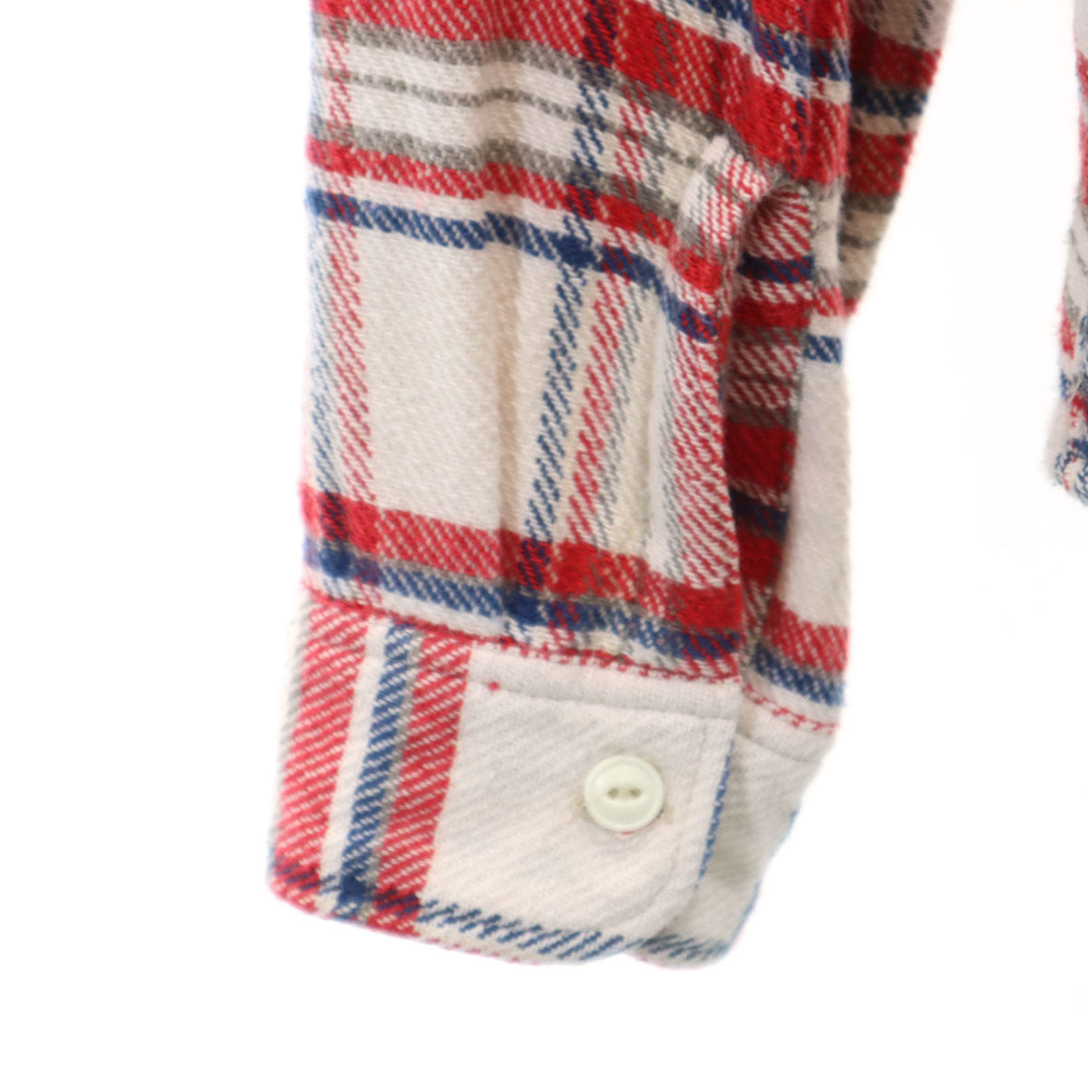 SUGAR CANE シュガーケーン チェック柄 長袖 ソフトツイル ワークシャツ L ホワイト 東洋エンタープライズ SC25930 メンズ