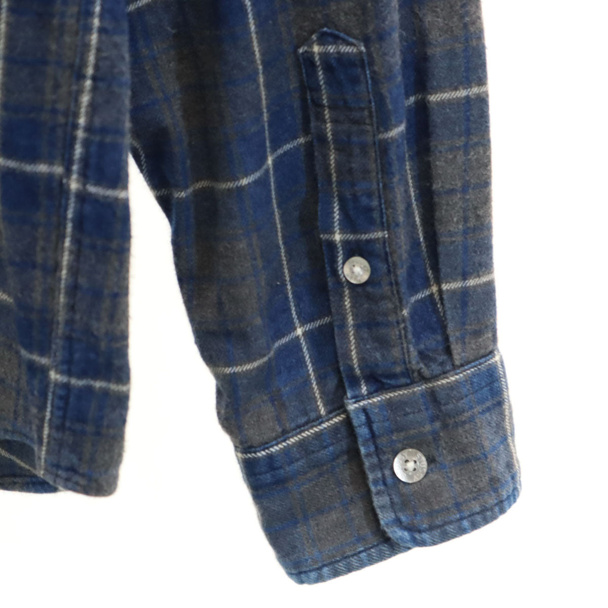 STUSSY ステューシー 日本製 チェック柄 長袖 ネルシャツ L ネイビー メンズ