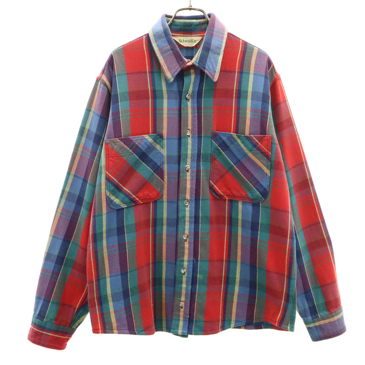 STJOHN’sBAY セントジョンズベイ 90s オールド チェック柄 長袖 ヘビー ネルシャツ レッド メンズ