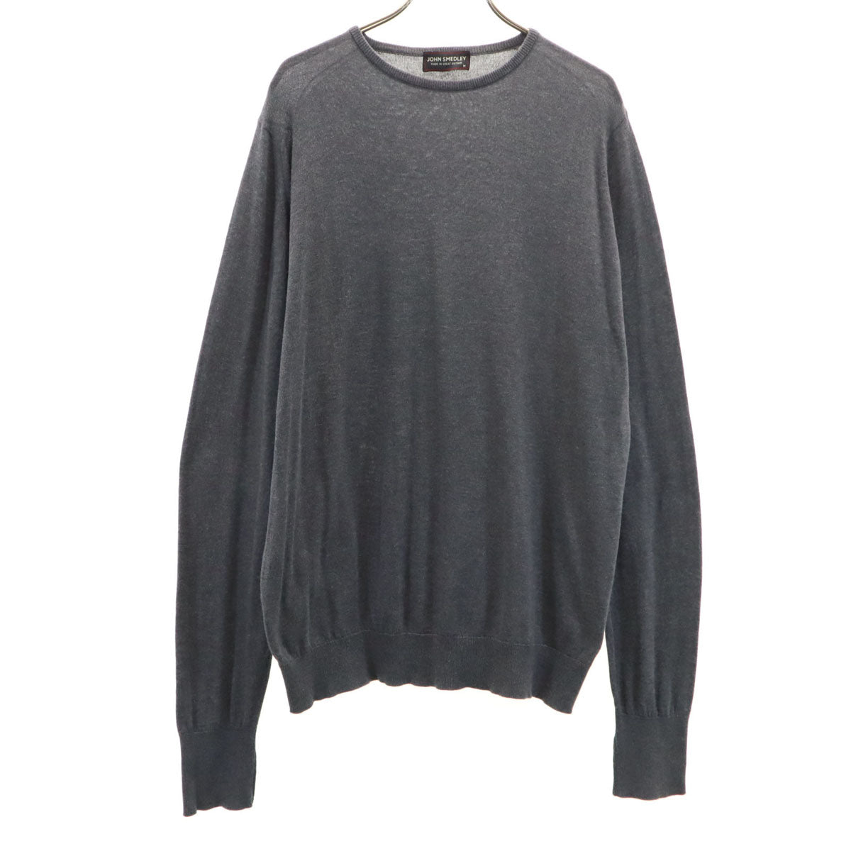 JOHN SMEDLEY ジョンスメドレー 英国製 長袖 ニット M チャコールグレー セーター メンズ