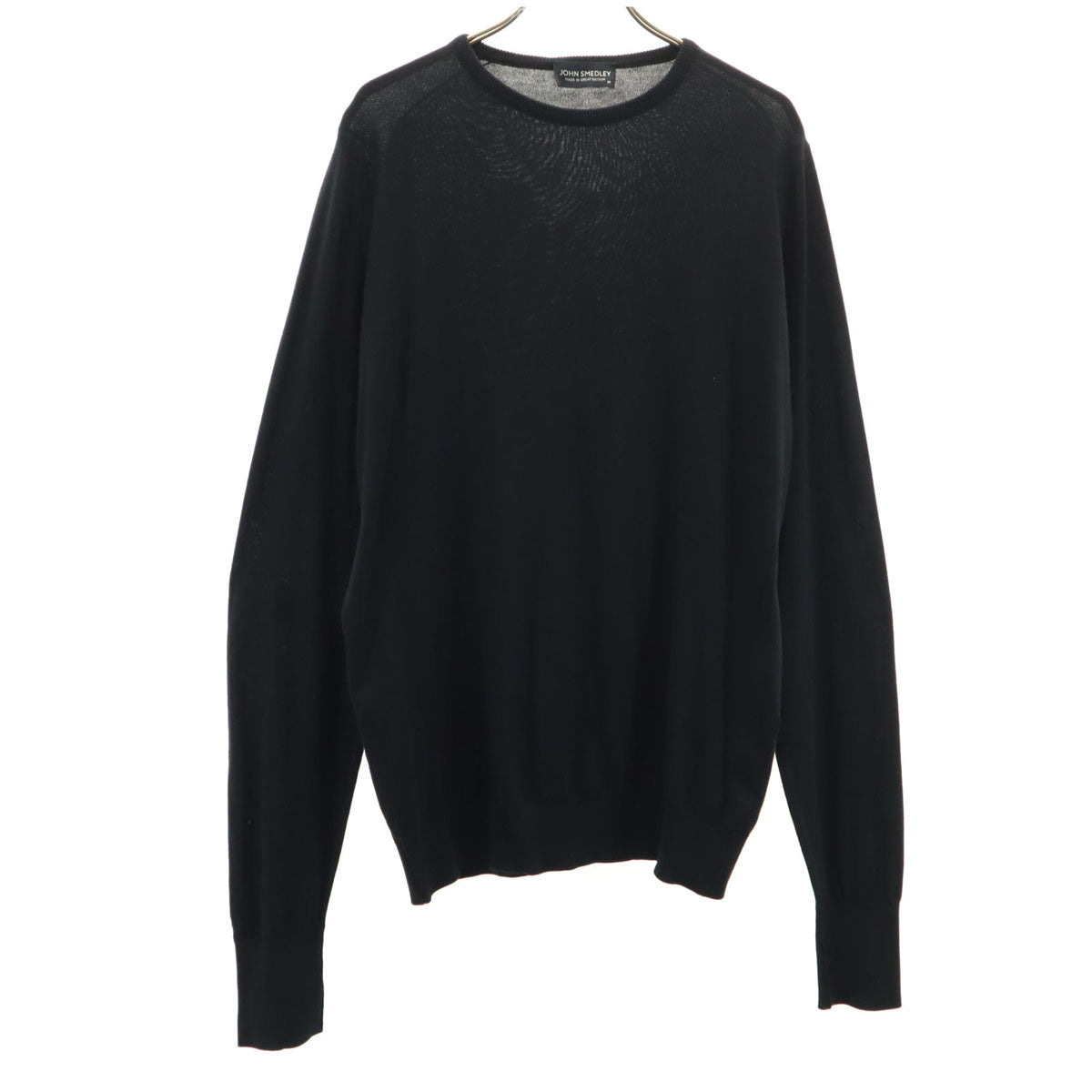 JOHN SMEDLEY ジョンスメドレー イギリス製 長袖 ニット M ブラック セーター メンズ
