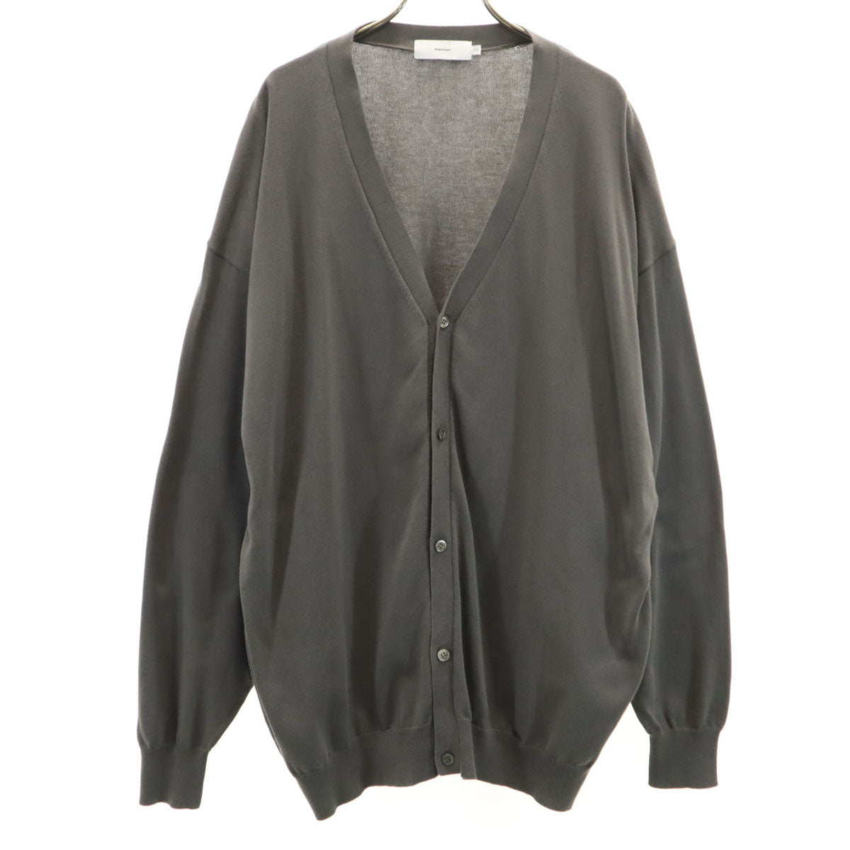 Graphpaper グラフペーパー 日本製 長袖 Vネック ニットカーディガン 0 チャコールグレー メンズ