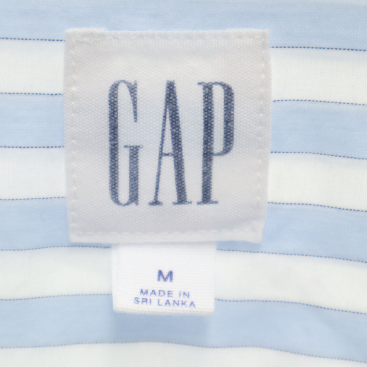 GAP ギャップ 長袖 ボタンダウンシャツ M ホワイト×ブルー メンズ