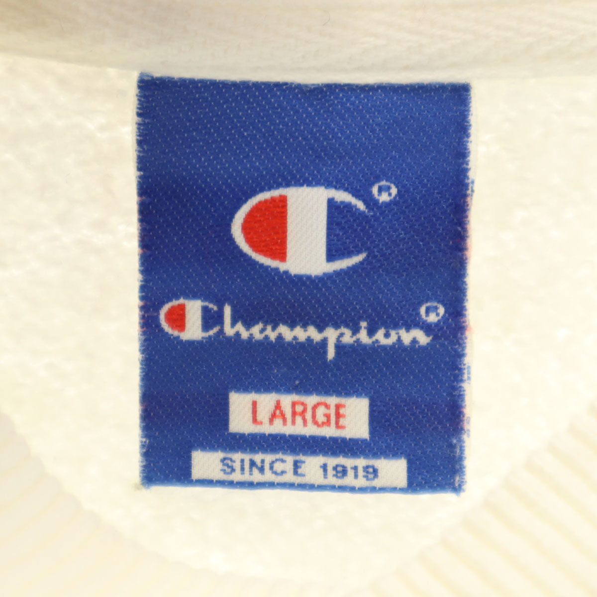 Champion チャンピオン 90s オールド 長袖 スウェット Vネック トレーナー L ホワイト 裏起毛 レディース