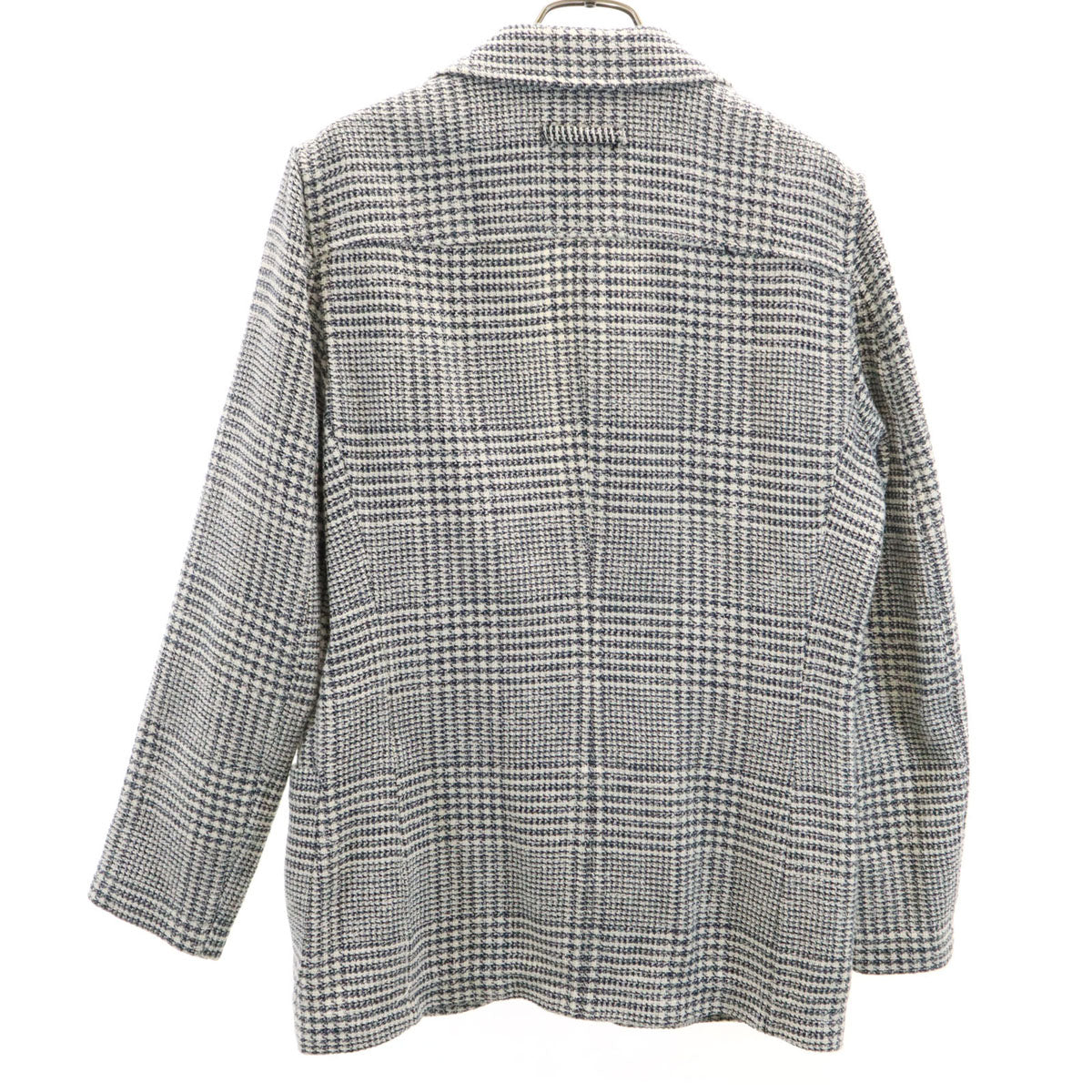 T-JACKET ティージャケット イタリア製 チェック柄 長袖 ライトツイード テーラードジャケット S ホワイト アンコン メンズ