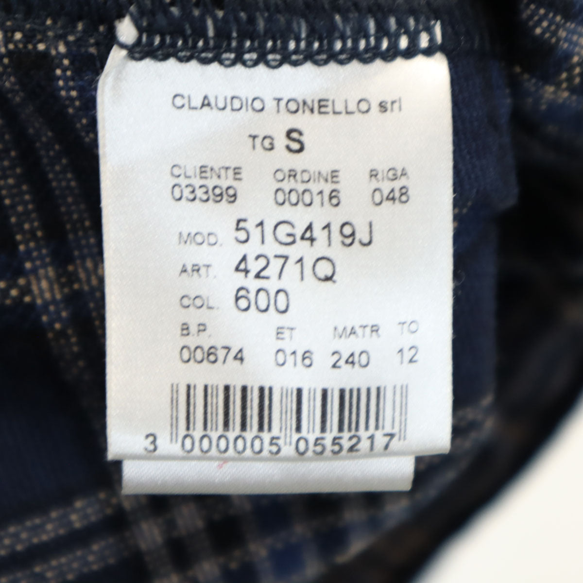 T-JACKET ティージャケット チェック柄 長袖 テーラードジャケット S ネイビー アンコン メンズ