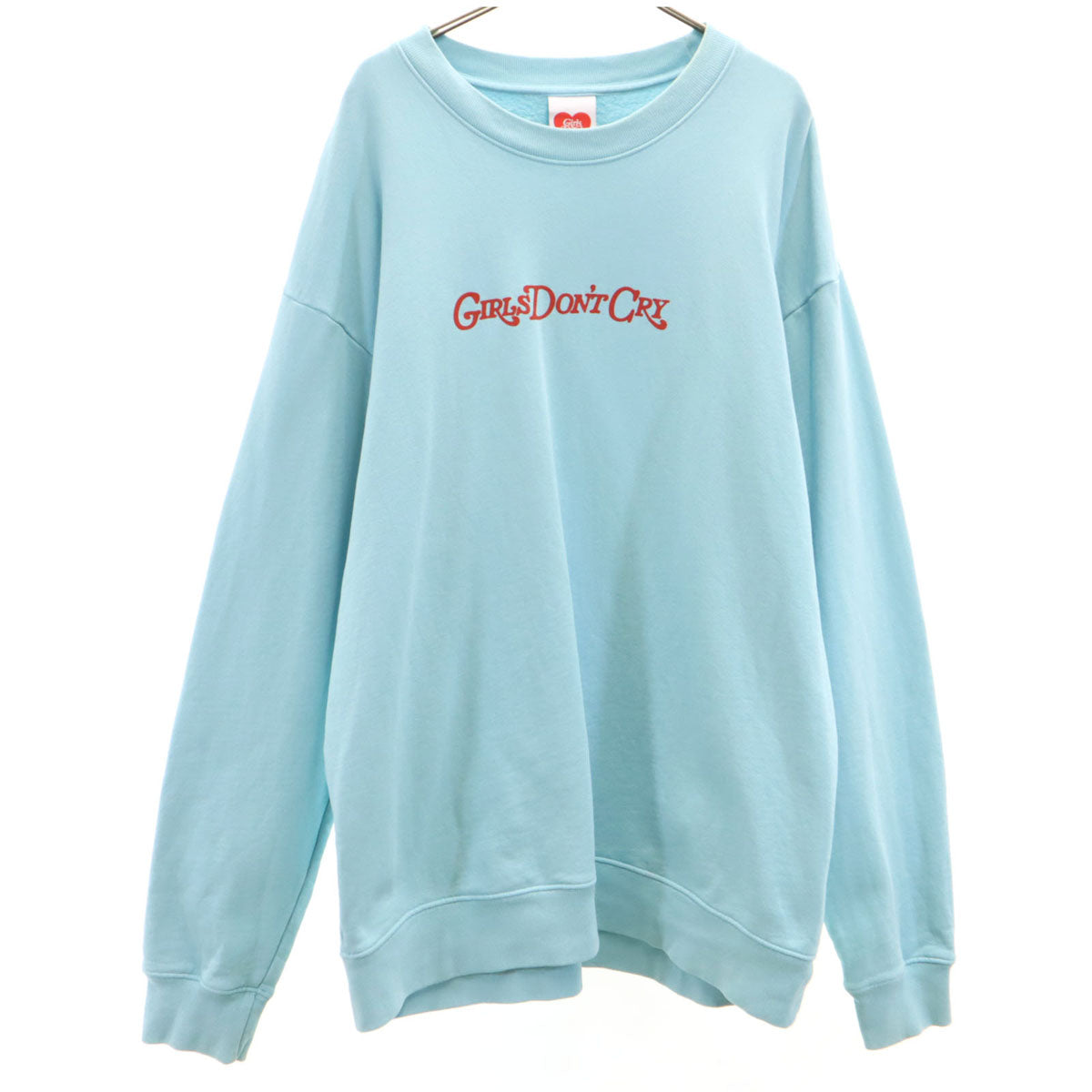 Girls Don't Cry ガールズドントクライ バックプリント エンジェル 長袖 スウェット トレーナー XL 水色 天使 メンズ