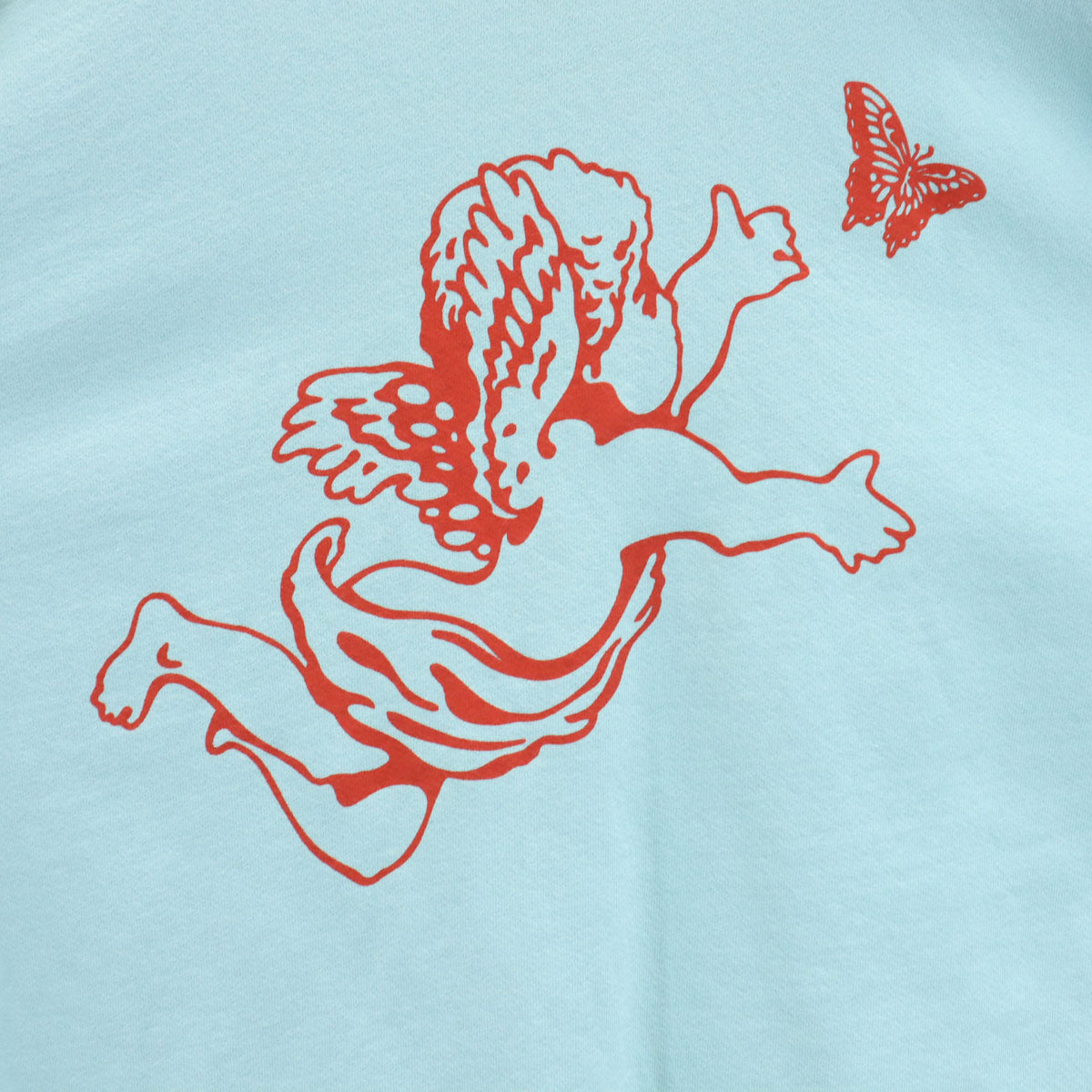 Girls Don't Cry ガールズドントクライ バックプリント エンジェル 長袖 スウェット トレーナー XL 水色 天使 メンズ