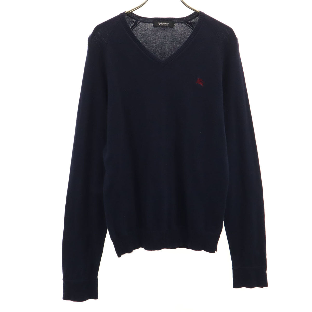 BURBERRY BLACK LABEL バーバリーブラックレーベル 長袖 Vネック ニット 2 ネイビー 三陽商会 セーター メンズ