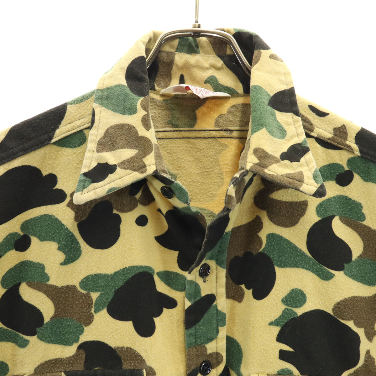 FROSTPROOF フロストプルーフ 80s USA製 ヴィンテージ カモフラ柄 シャモアクロス ベスト L イエローベージュ 迷彩 フランネル メンズ