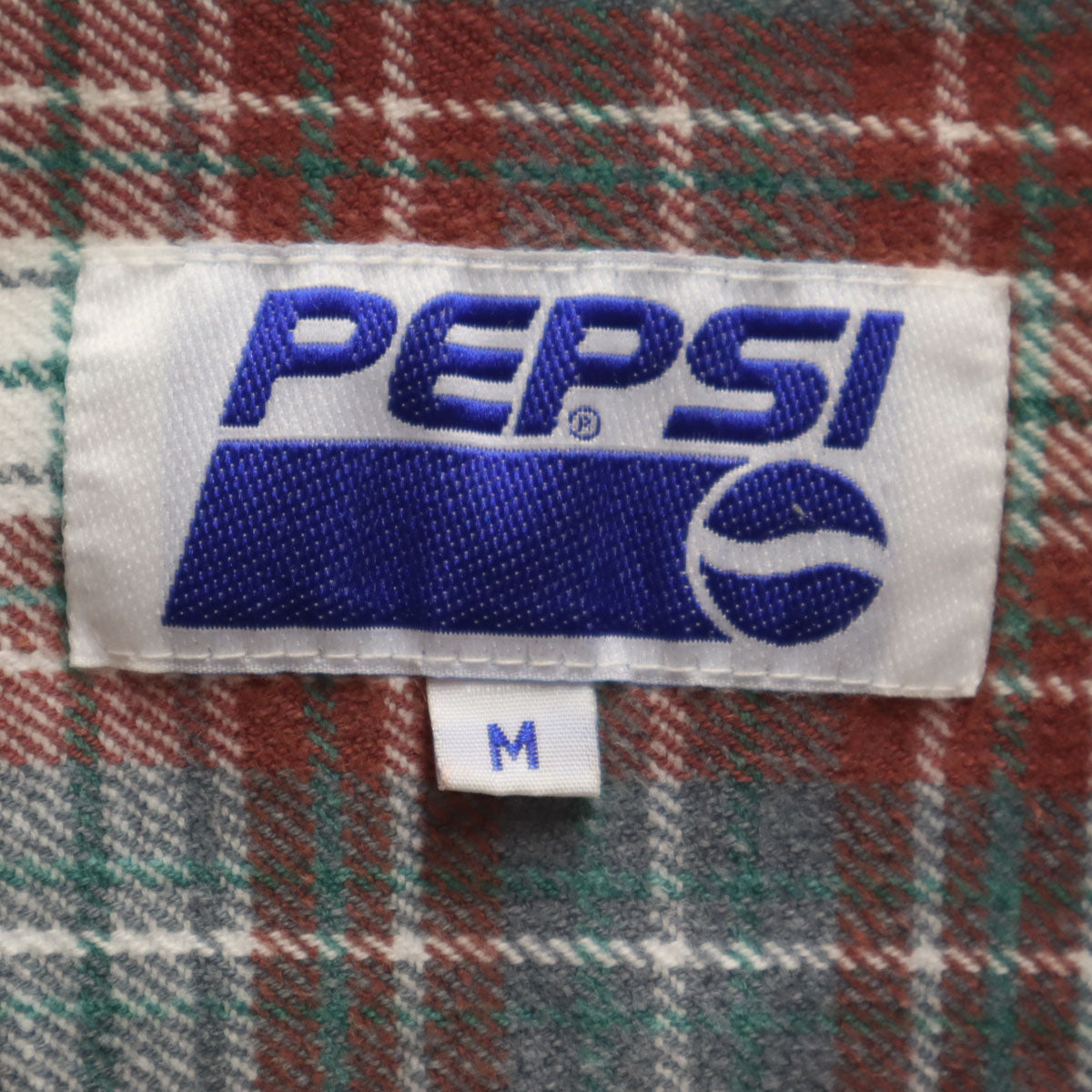 PEPSI ペプシ 90s オールド 長袖 ネルシャツ M レッド系 メンズ