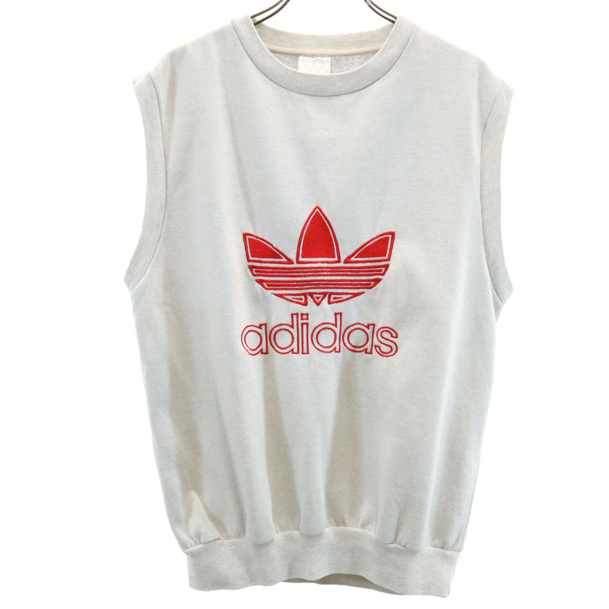 adidas アディダス 80s トレフォイルロゴ ベスト グレー系 スウェット 裏起毛 レディース