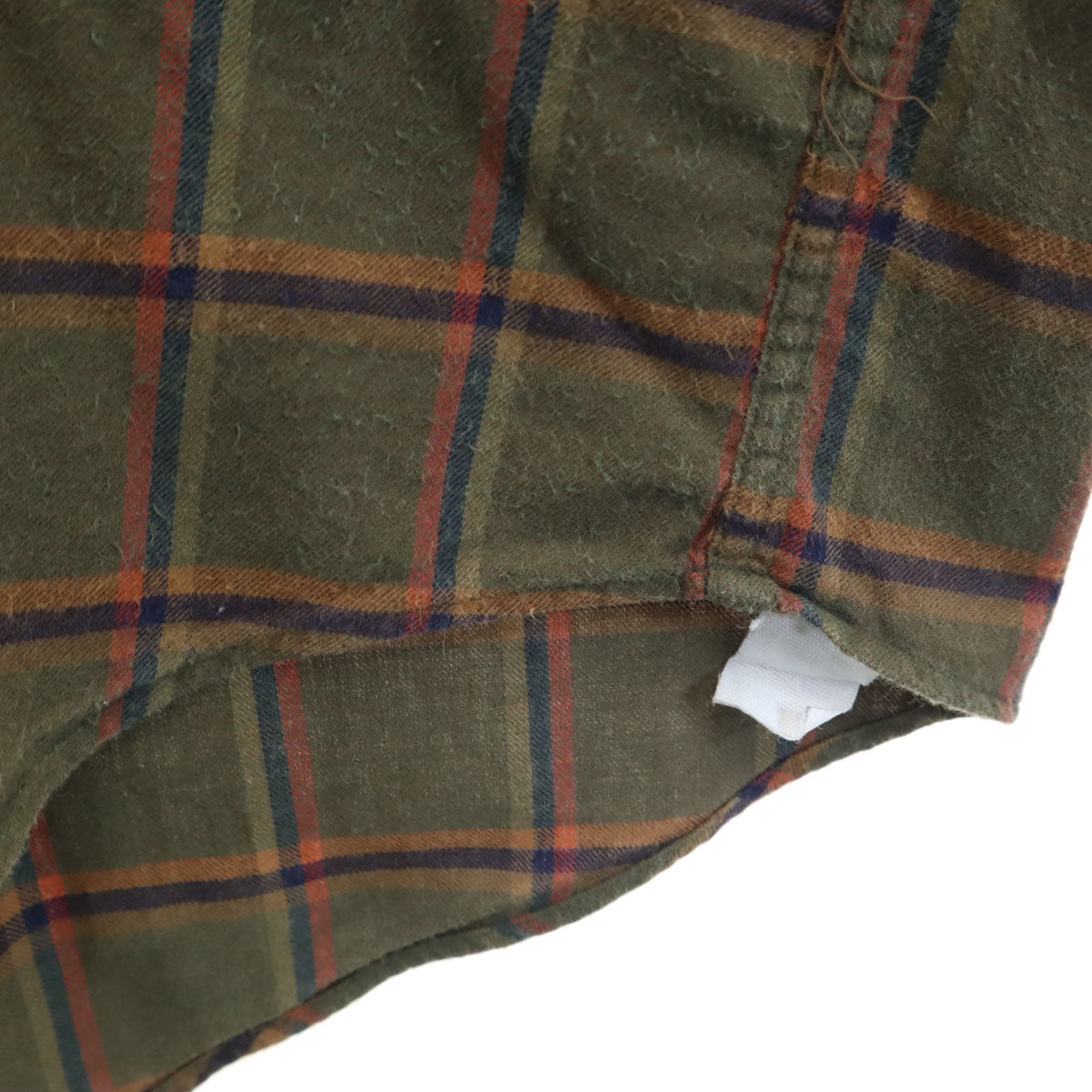 LANDS' END ランズエンド 90s オールド 長袖 ネルシャツ L カーキ メンズ