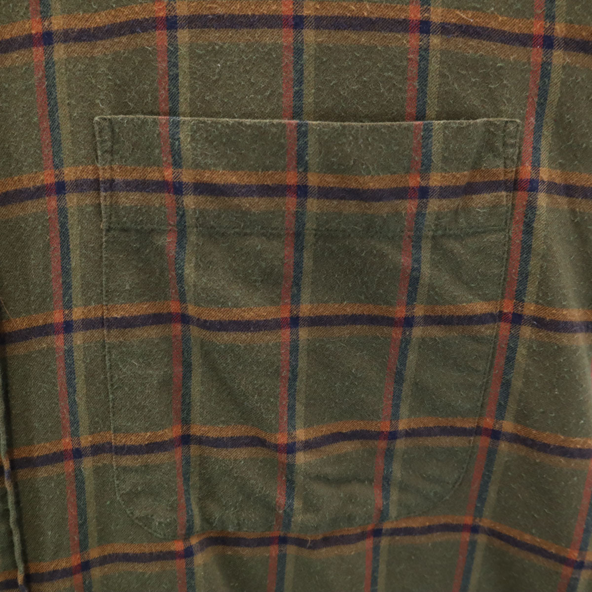 LANDS' END ランズエンド 90s オールド 長袖 ネルシャツ L カーキ メンズ