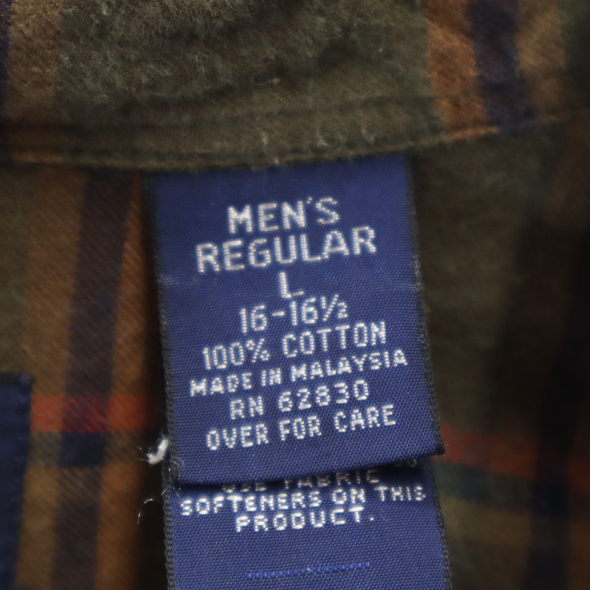 LANDS' END ランズエンド 90s オールド 長袖 ネルシャツ L カーキ メンズ